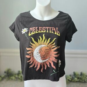Sistas cropped black tshirt | Celestial  | size small